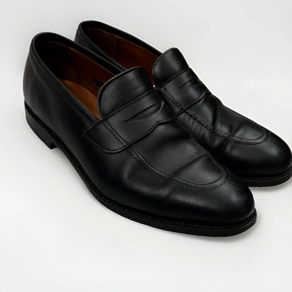 Allen Edmonds Men's Black Lake Forest Leather Penny Loafers Size 10D